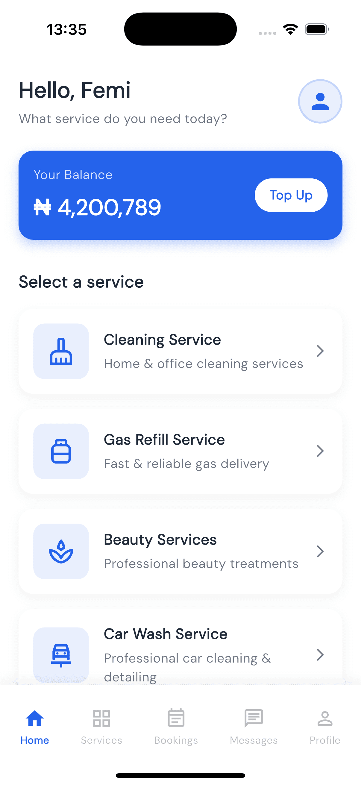 HomePal mobile app interface